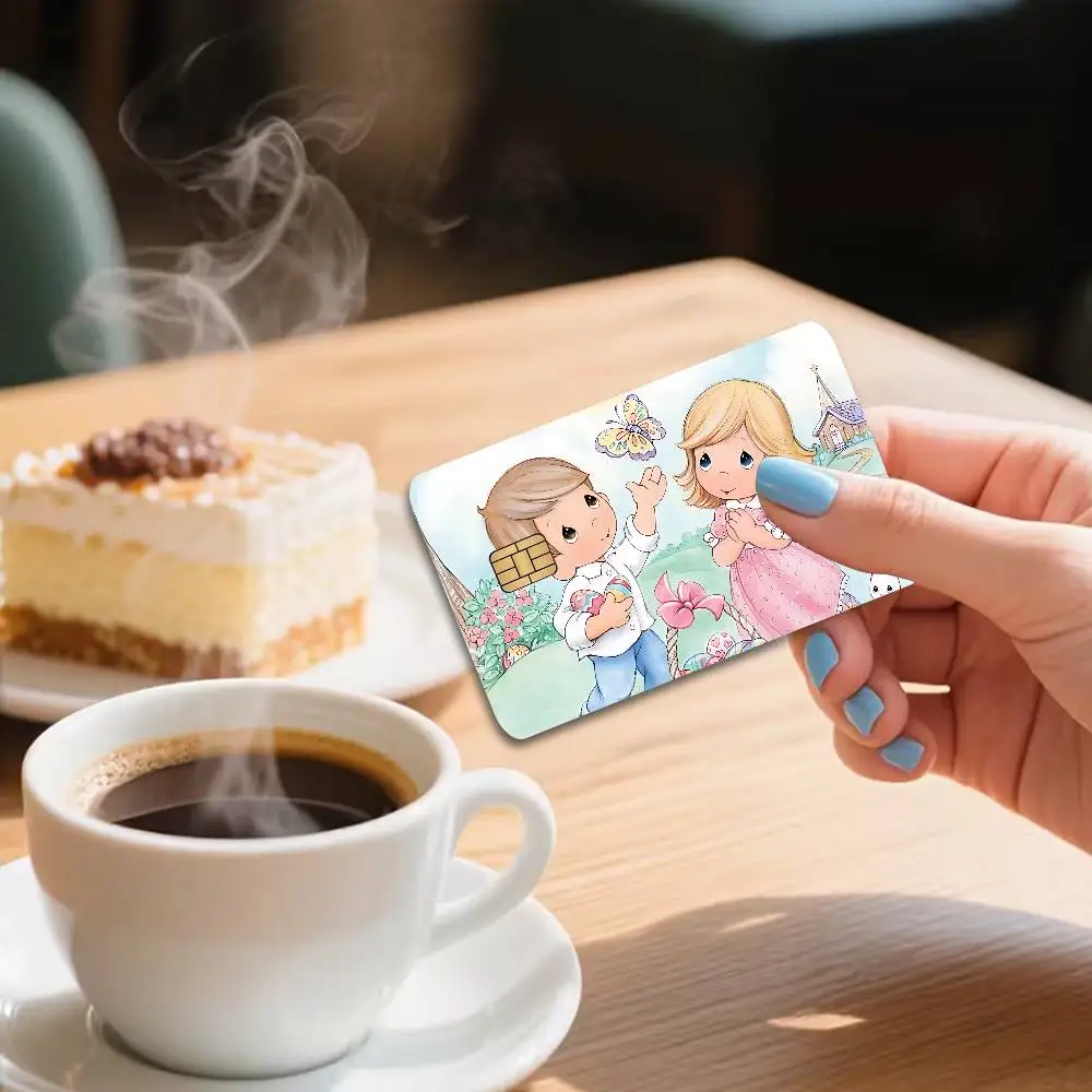 Precious Moments Cute Anime Front Cover Film Sticker Skin for Credit Debit Card Small Large Chip