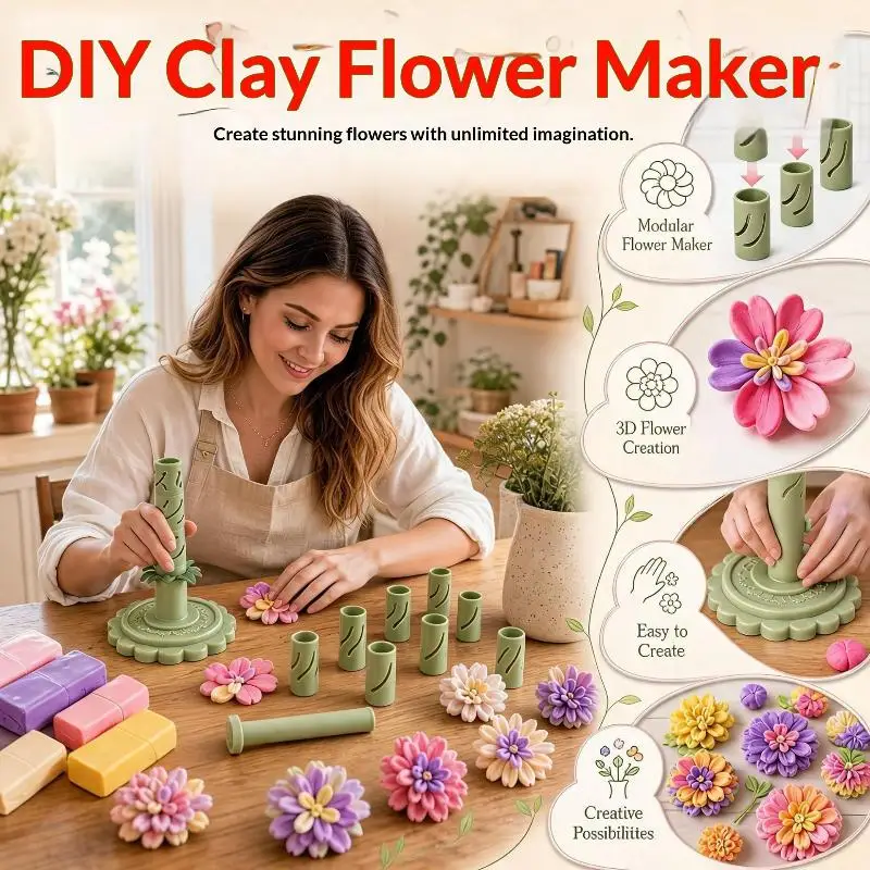 9 Shaping Sleeves Modular Clay Maker DIY Clay Flower Making Tool For Polymer Modeling Clay Handmade