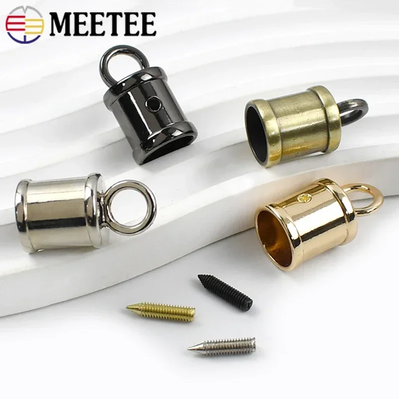 5/10/20Pcs 10*23mm Handbag Side Tassel Cap Clip Metal Buckles Bags Strap Cord Lock Screw Stopper Hook DIY Hardware Accessories