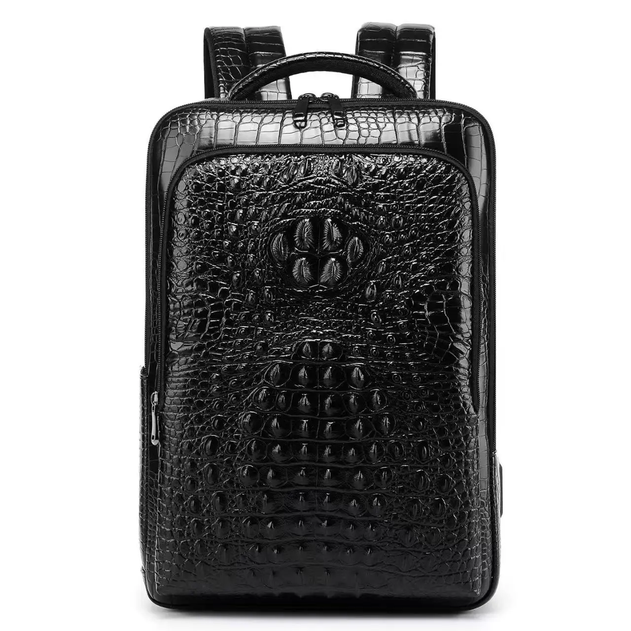New Alligator Pattern Men Backpacks Fashion Pu Leather Male Korean Student Backpack Boy Business Laptop School Computer Bag
