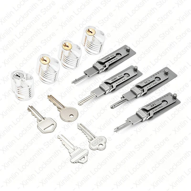 2 In 1 Key Decoder Hook & Pick Set Stainless Steel Precision Tool O-ring Pickup Hand Tool Kit Maintenance Repair Tool Set