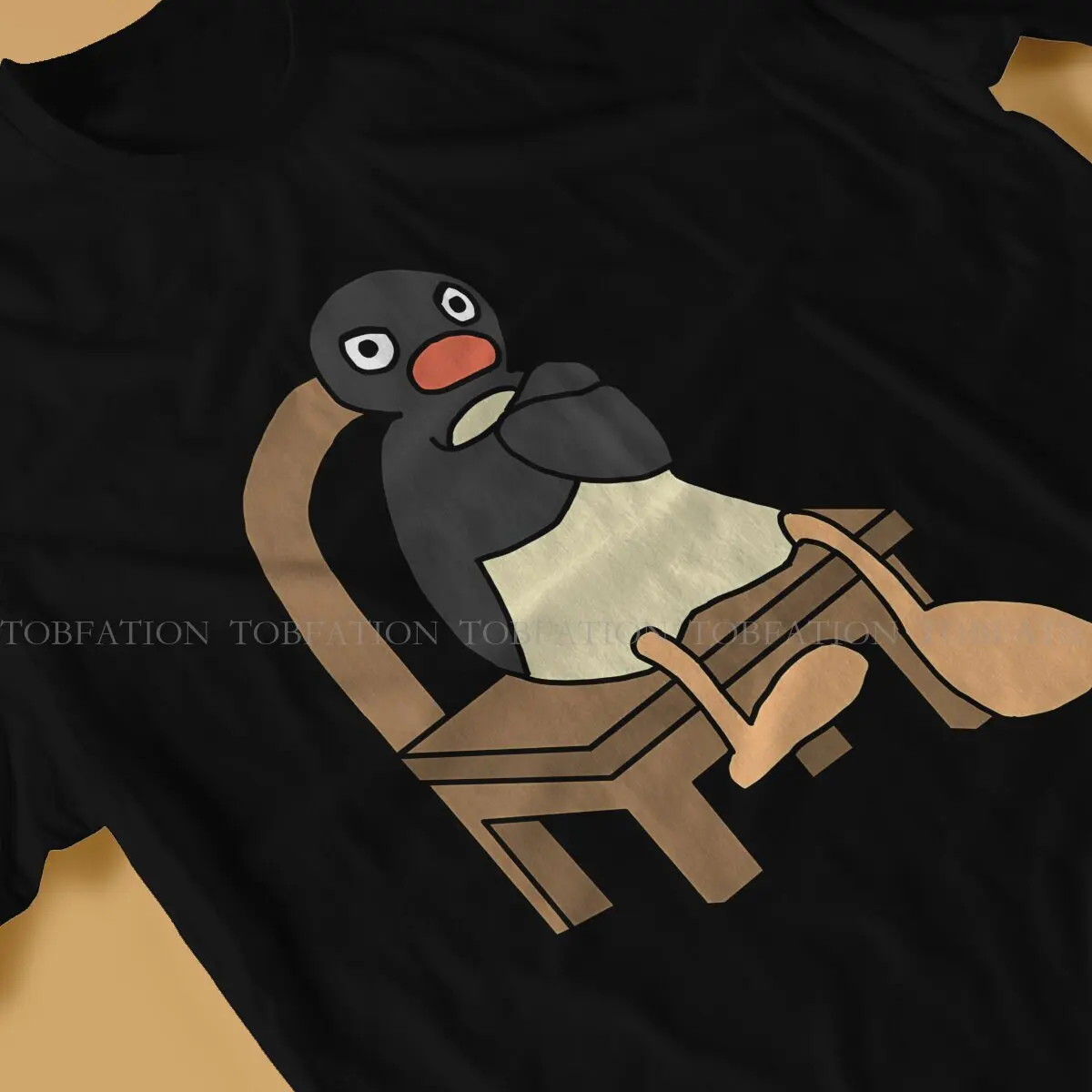 Angry Pingu O Neck TShirt Noot Pingu Pinga Penguin TV Pure Cotton Fabric Classic T Shirt Men Tops New Design Oversized