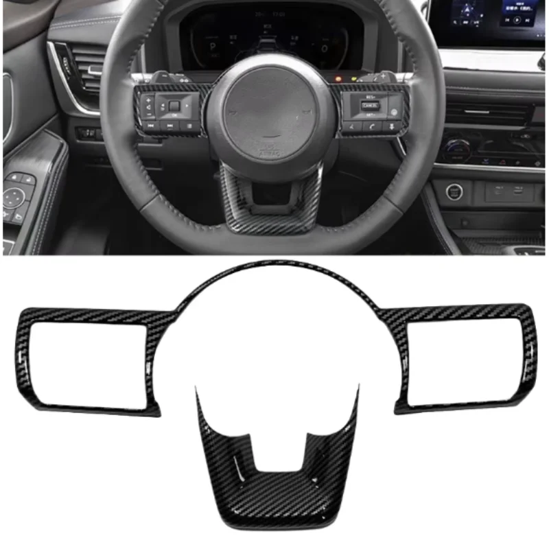For Nissan X-Trail T33 Qashqai J12 Rogue 2021-2023 ABS Car Steering Wheel Buttons Frame Cover Trim Sticker Auto Accessories