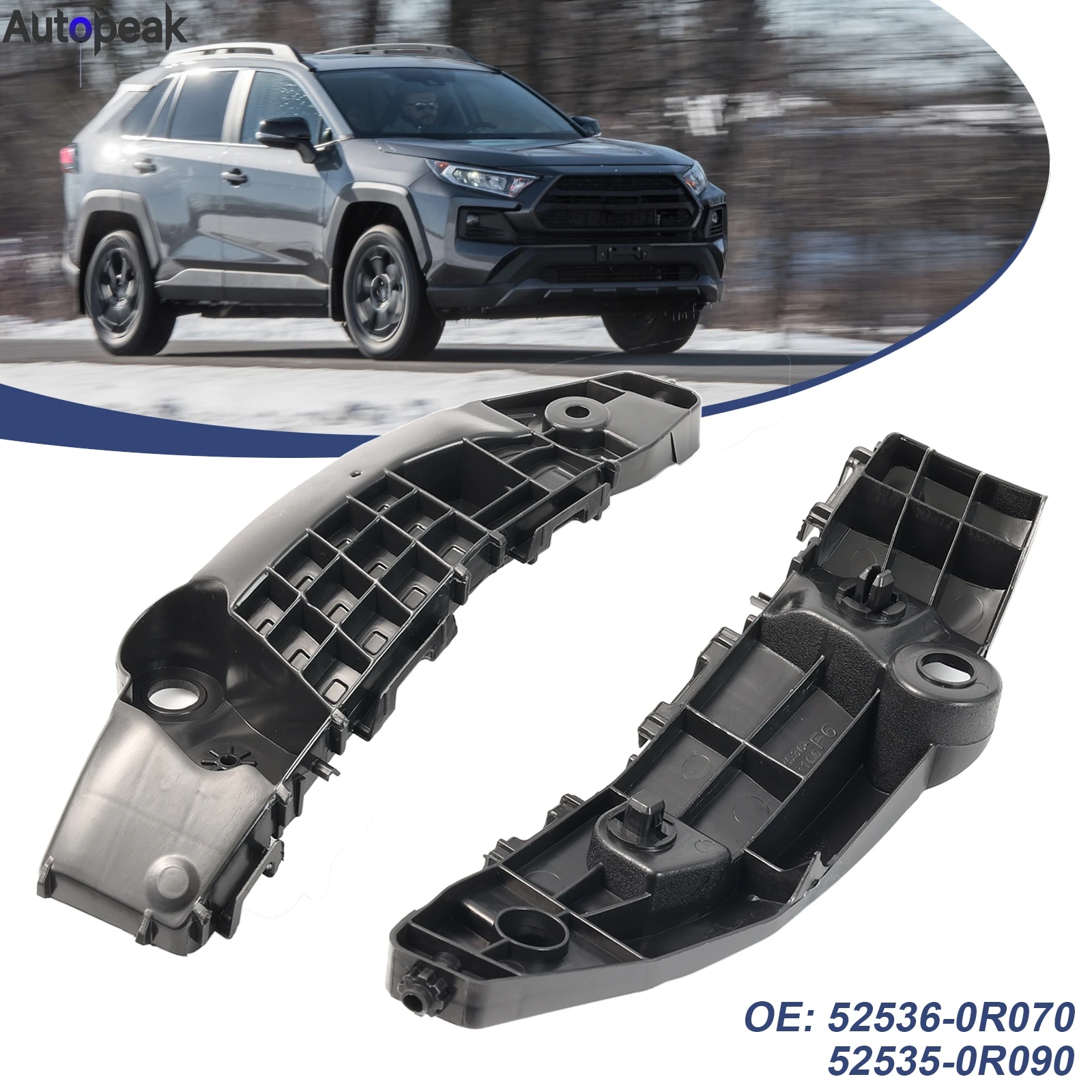 

For Toyota Rav4 2019 2020 2021 Car Front Bumper Retainer Brackets Spacer Left Right Pair Side Beam Mount Support 52535-42050