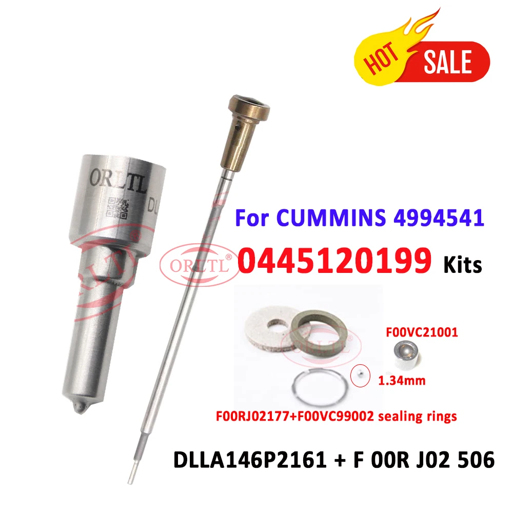 

ORLTL Diesel Injector DLLA146P2161 Nozzle 0433172025 Repair Kits Valve F00RJ02506 For CUMMINS 4994541 0445120199 Fuel Auto