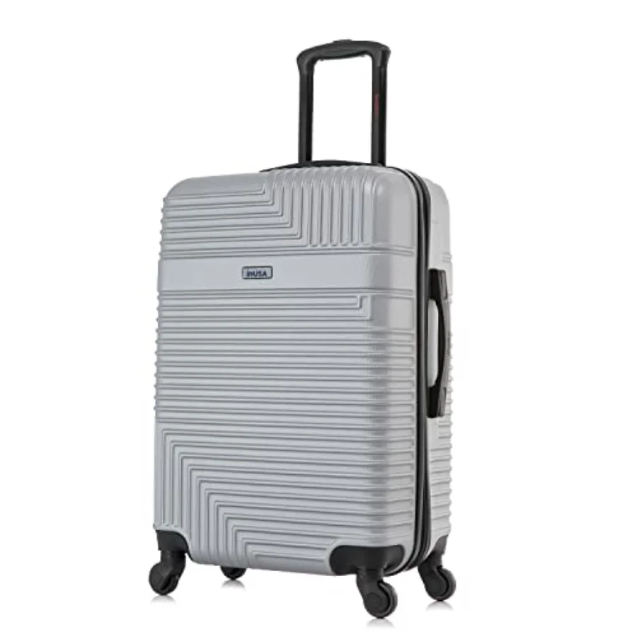 

RESIIENCE uggage with Spner Whees Durabe ightweight Hardside Suitcase, Spacious Travel Bag with Handle and Trolley Medium Check