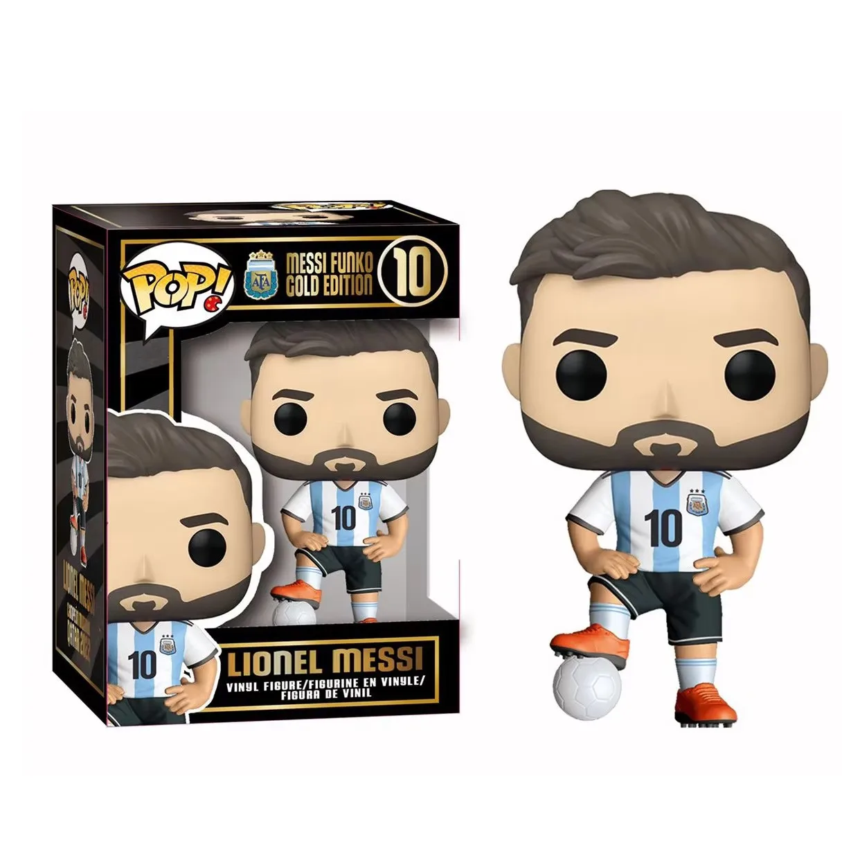 Funko figura Pop Messi figura de acción fútbol superestrellas Messi funko edición dorada modelo muñeca colección decoración juguetes regalos de navidad