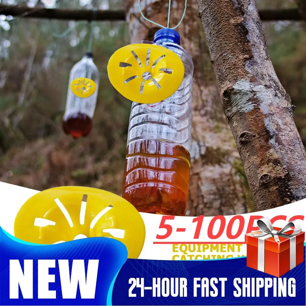 5-100PCS Wasp Trap Catcher Flower Shape Flying Insects Funnel Trap Bee Hornet Catcher Garden Outdoor Hanging Pest Control Tool