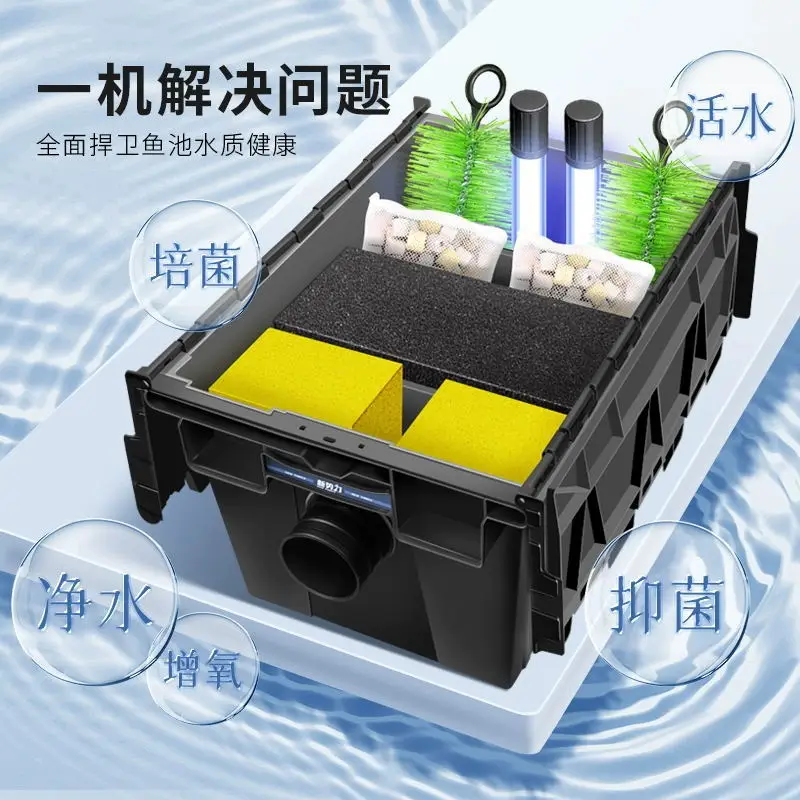 

Фильтр для пруда с рыбой Внешняя система фильтрации циркуляции воды Большой фильтр для улицы Оборудование для очистки воды