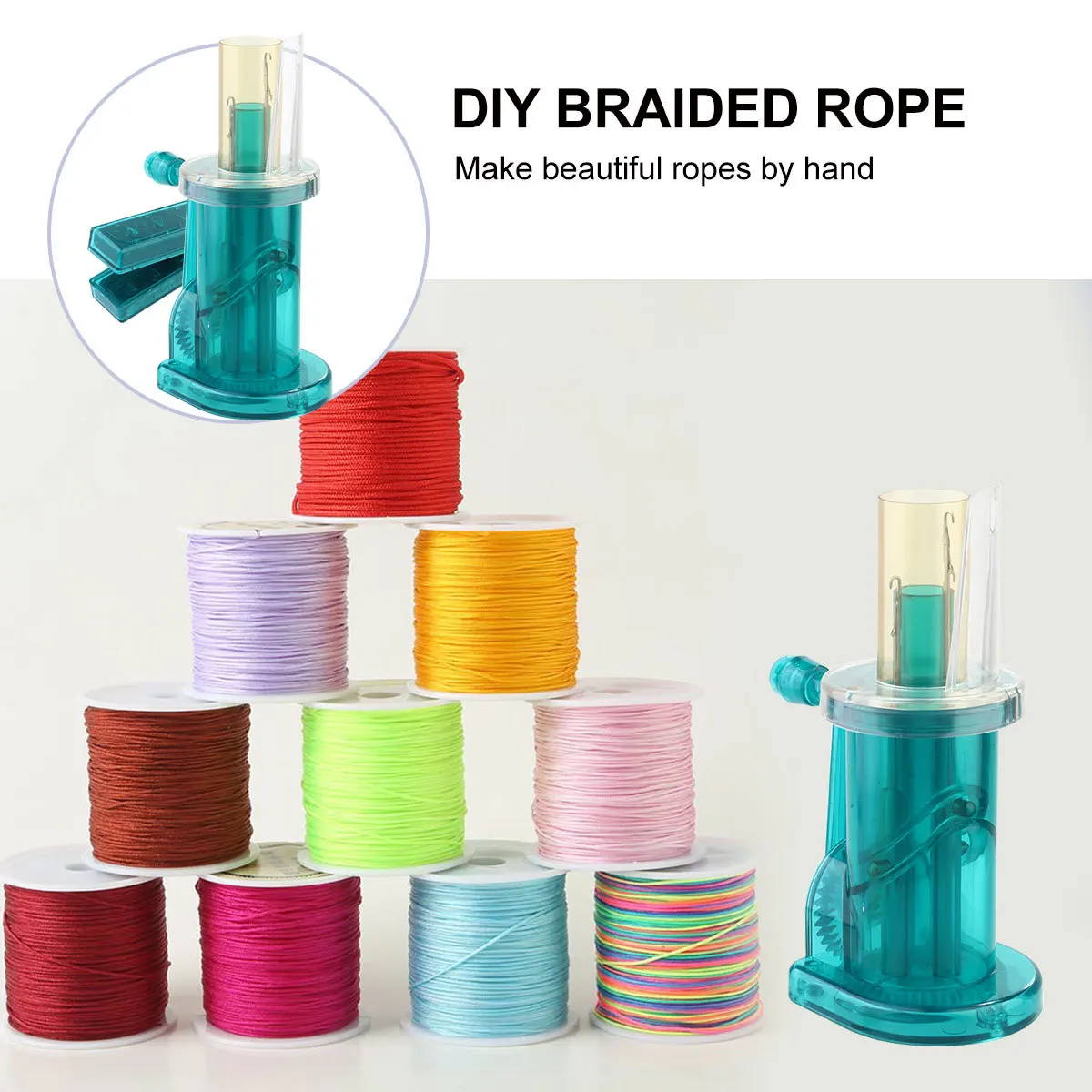 

3pcs Hand Diy Hand Mill Braiding Machine Durable Abs Diy Knitting Tool For Spiral Loop Knots Mini Knitting Machine