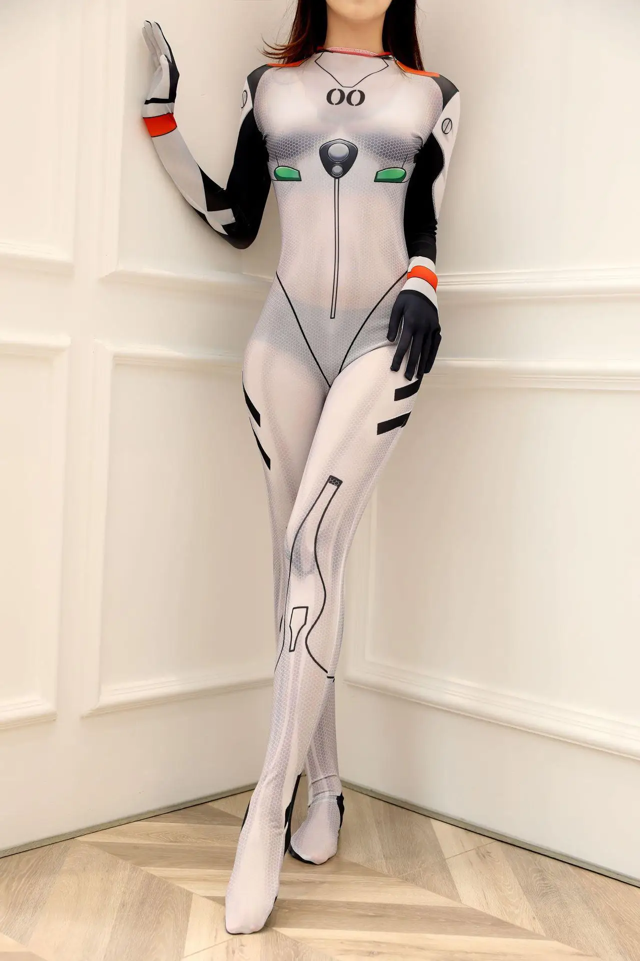 150-185 Cm/59-73 Inch Asuka Langley Soryu / Ayanami Rei / D.Va / Zero Two / Kiana Zentai Cosplay Kostuum Bodysuit Jumpsuits