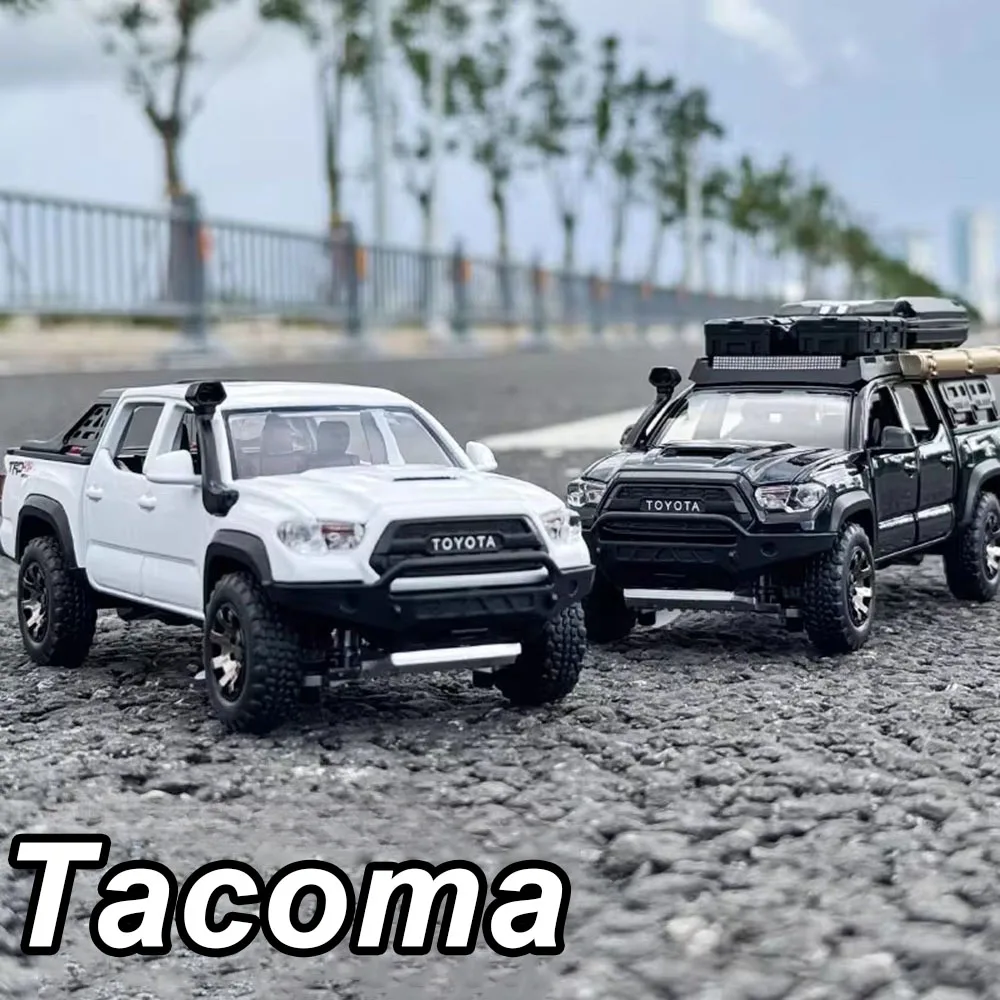 

1:32 Tacoma Tundra Пикап Миниатюрные модели из сплава, литой под давлением автомобиль, игрушечное переднее колесо, рулевые двери, открытый звук, свет, автомобиль, подарки для детей