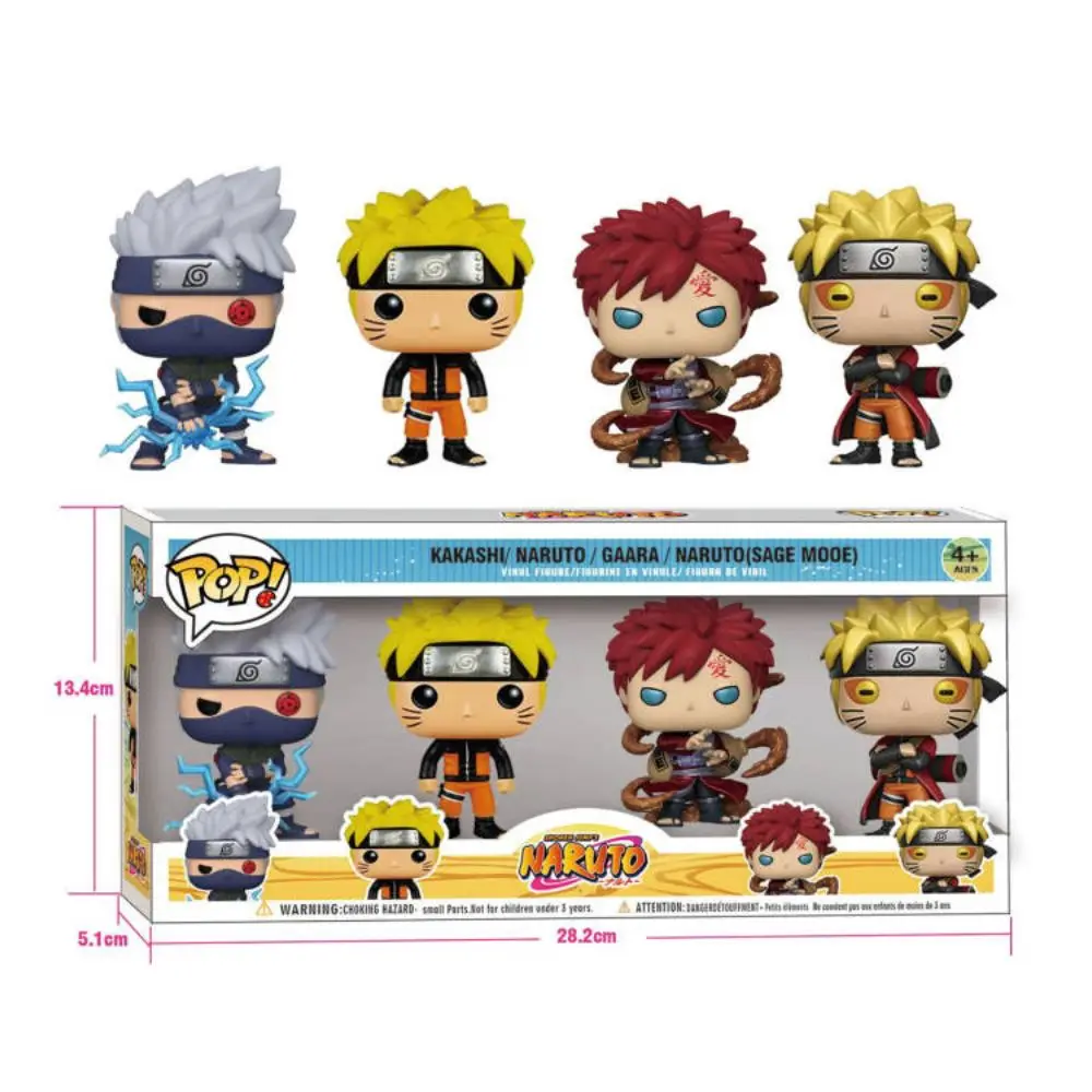 Hot 4Pcs Funko Pop NARUTO Anime Figure Toy Pvc Model Doll Collectible Action Figuras Bluey Kids christmasBirthday Gift Toy