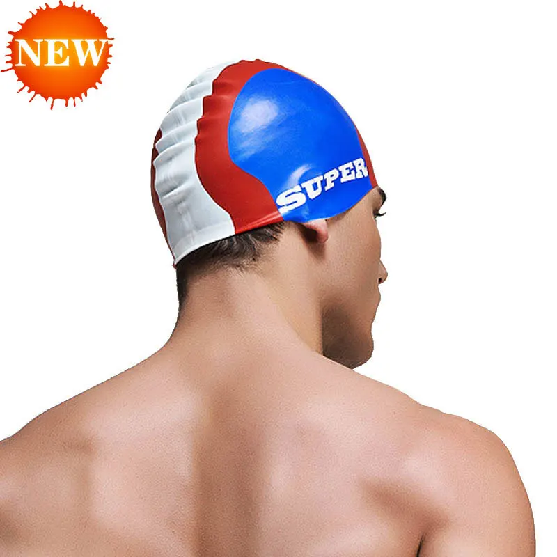 Cuffia da nuoto in silicone stampata professionale europea e nuova Cuffia da nuoto multicolore unisex Silicone impermeabile confortevole