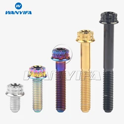 Wanyifa Titanium Ti Bolt M6x10/15/20/25/30/35/40/45/50mm Torx T30 Flange 12 Points Head Screw for Bike Motorcycle Modification