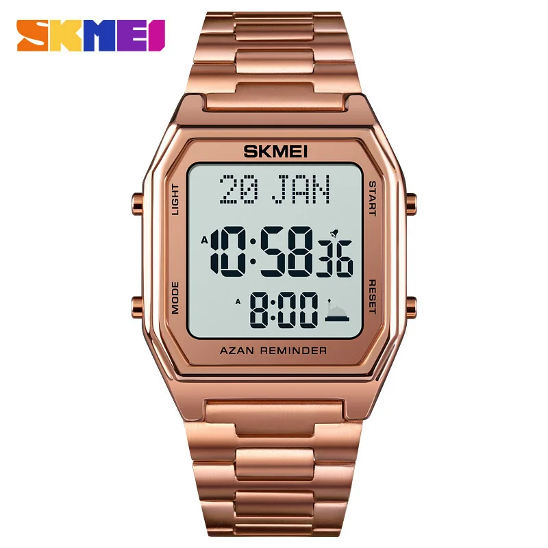 SkmeiМужские мусульманские часы Электронные часы City Switch Закладка Напряжение Подсказка Многофункциональные часы