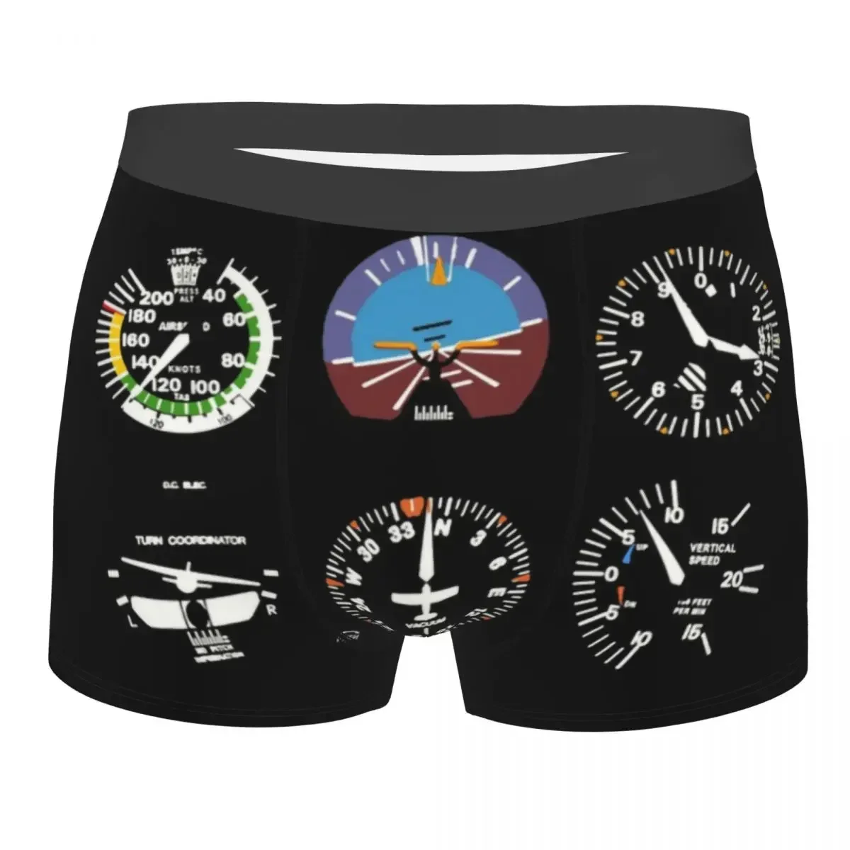 Cockpit Six Dials Flight Simulator Pilot Boxers Shorts Panties Men's Underpants Comfortable Airplane Aircraft Briefs Underwear