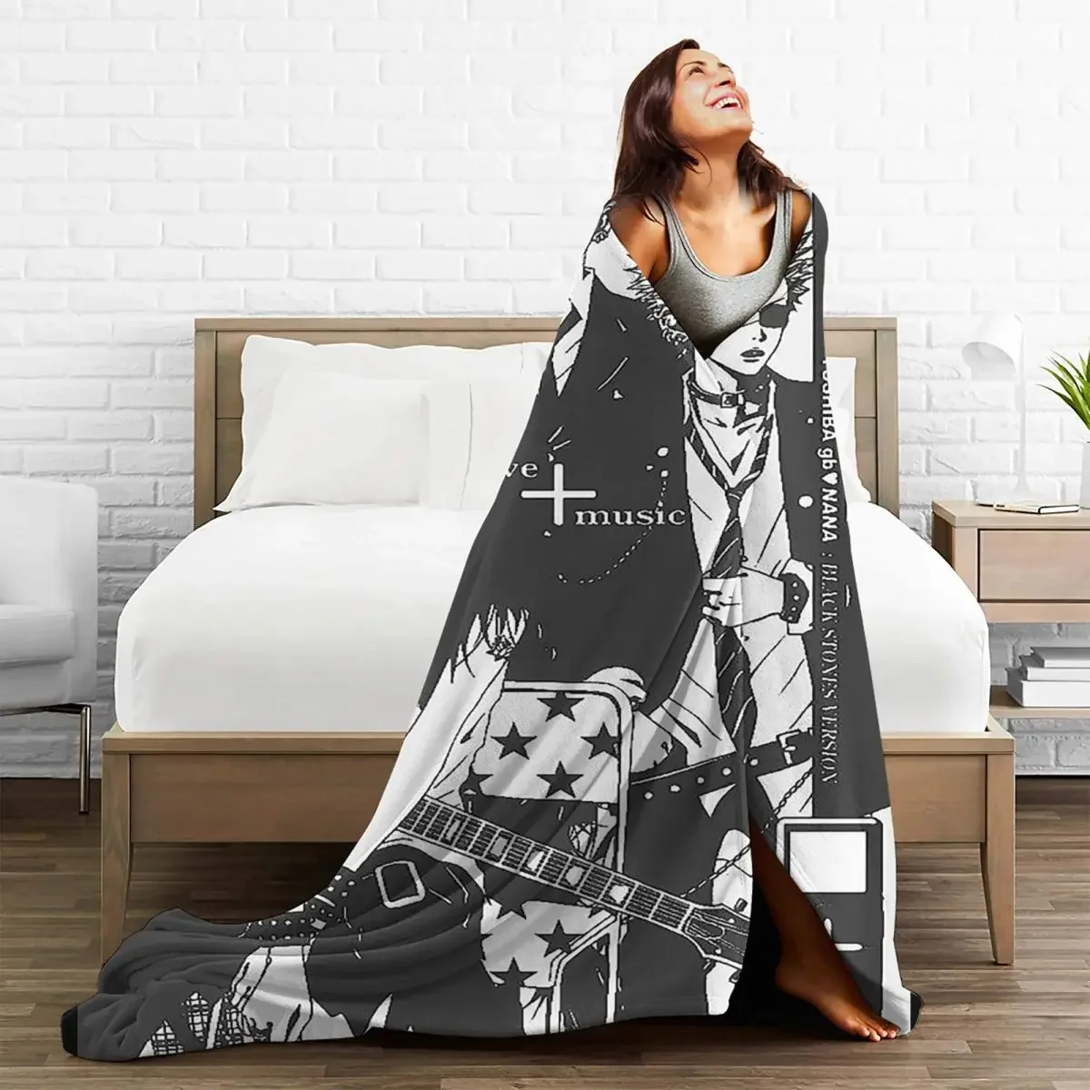 

Hey Nana Anime Baby Blanket Sofa Cover Fleece Spring Autumn Ai Yazawa Super Multifunction Warm Throw for Home Travel Quilt