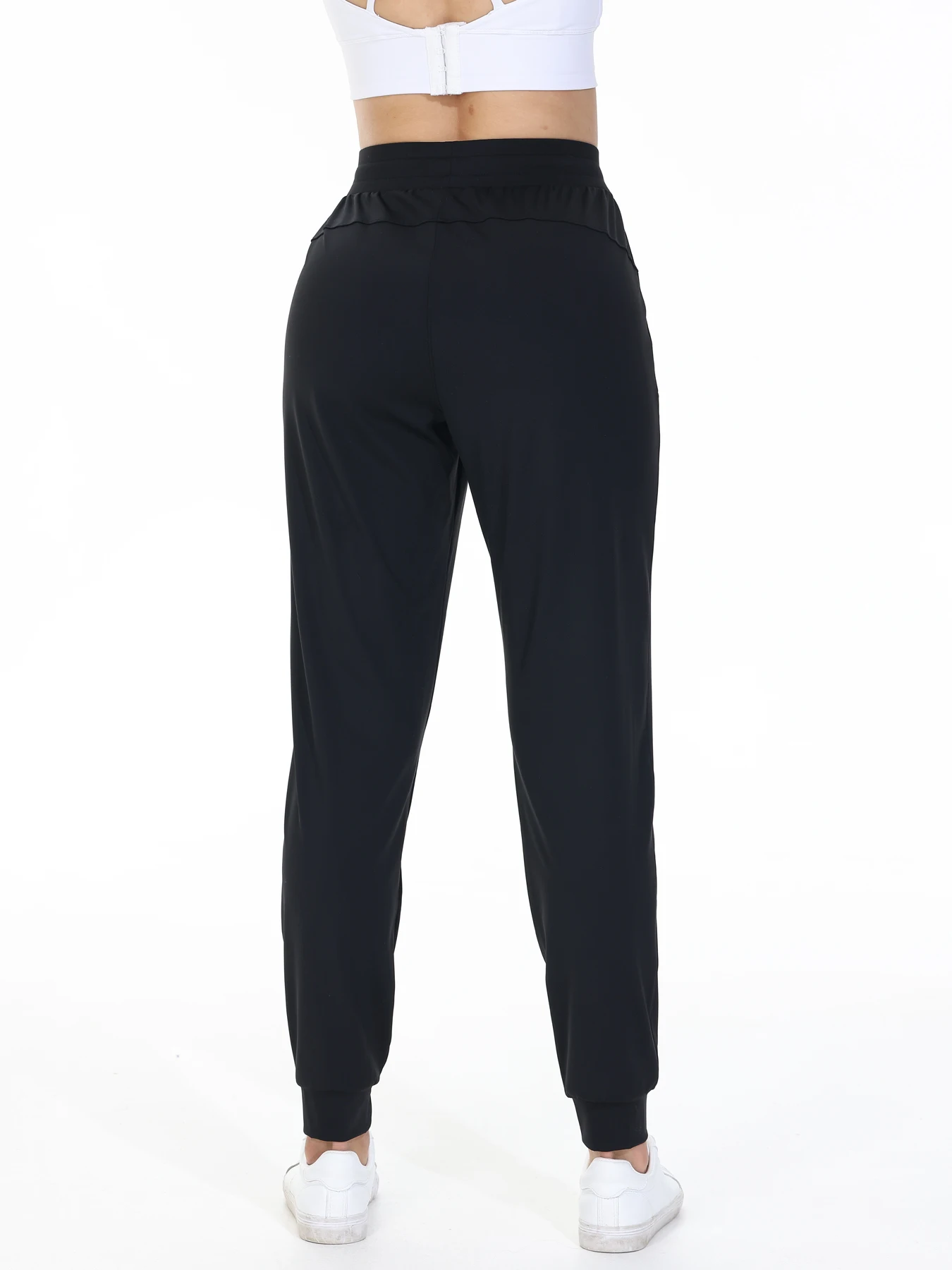 Pantaloni da jogging fitness Cintura alta da donna Tasca con coulisse Vita elastica Pantaloni da yoga Palestra Esercizio Abbigliamento sportivo Leggero e confortevole