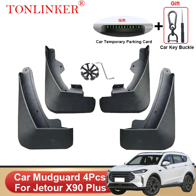 

TONLINKER Car Mudguard For Jetour X90 Plus SUV 2022 2023- Mudguards Splash Guards Front Rear Fender Mudflaps Accessories