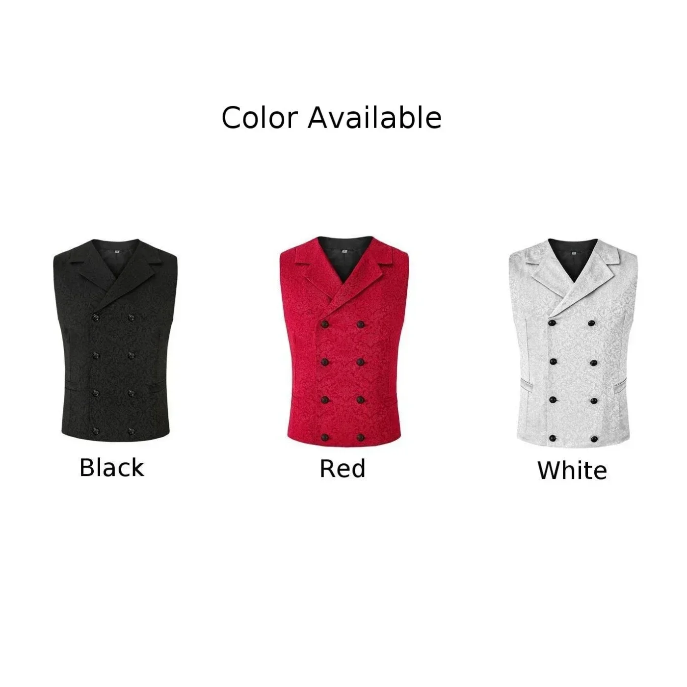 Men\'s Business Double Breasted Suit Vest 3D Floral Printed Waistcoat Slim Fit Formal Gothic Steampunk Victorian Cosplay Vests