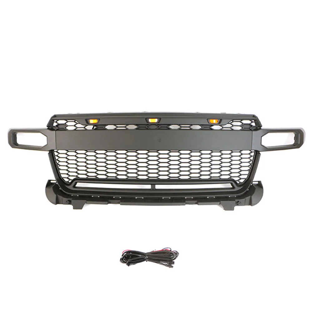 Front Bumper Upper Grille Grill Mesh Grid Fits For Ford Maverick 2022 2023 With LED Bar With LED Lights Car Accessories ABS