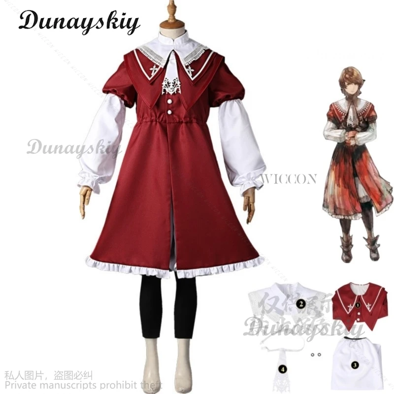 

Anime Game Final Fantasy XVI FF16 Joshua Rosfield Cosplay Costume FFXVI Doujin Red Dress Coat Man Woman Kawaii Halloween Suit