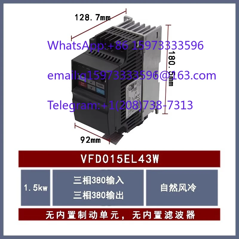 VFD004EL43A/VFD007EL21W/VFD015EL21A Frequency Converter, VFD-EL Series 0.4-3.7KW Sensorless Vector Control AC Drive
