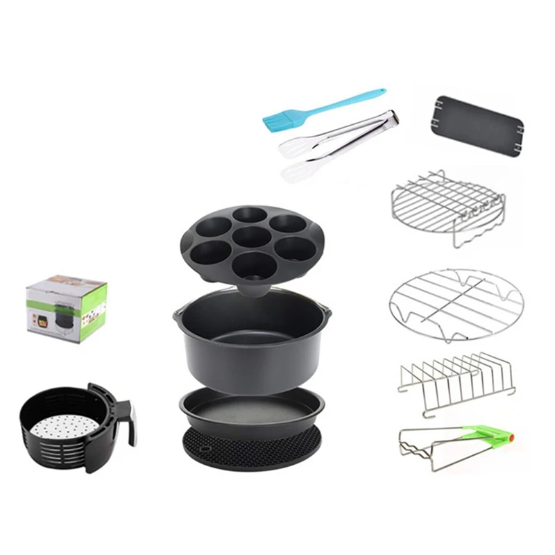 

Air Fryer Accessories Baking Basket 8-Inch Set Baking Basket Applicable To 8-Inch 12-Piece Set 4.8Qt-7.2Qt-Up