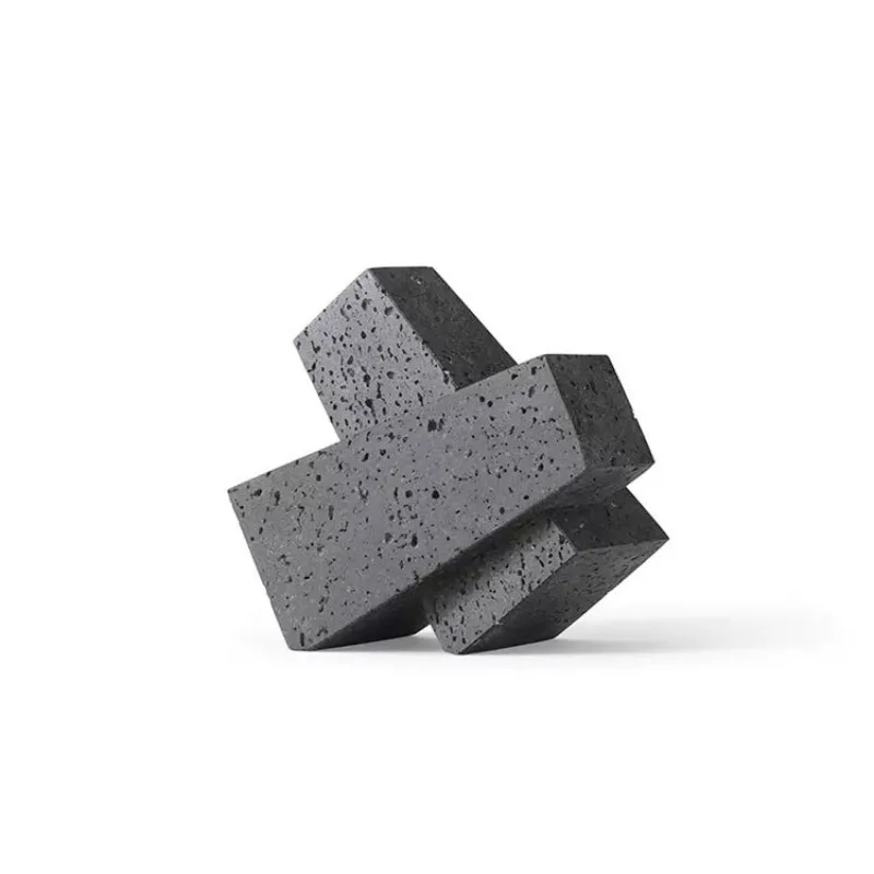 

Wabi Sansan wind lava stone bookend ornament, home model room, desktop soft decoration