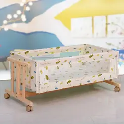 Berceau en bois massif de petite taille en forme de I avec moustiquaire, berceau Simple pour bébé