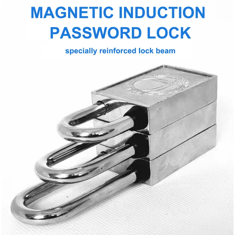 Magnetic Lock Padlock Magnetic Induction Password Lock Magnetic Strip Lock Anti-blocking Rain Rust Pry Door Padlock Home gallery 3
