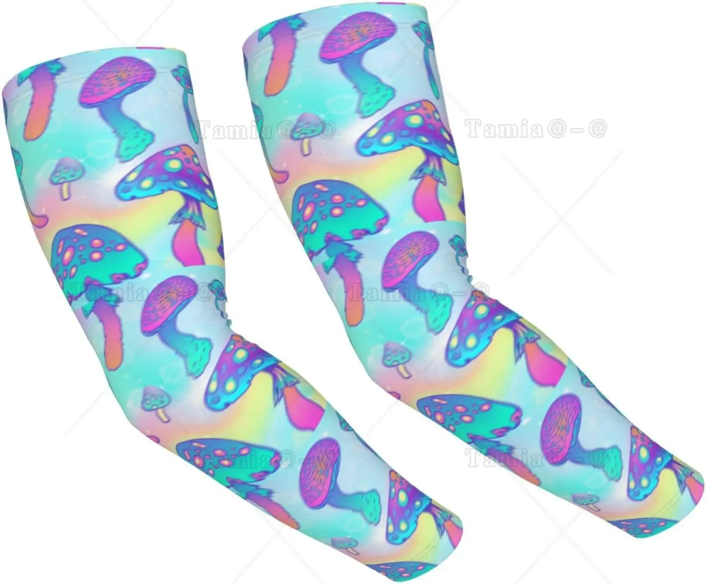 Mushroom Arm Sleeves Plants Arm Cover Cute Cooling Arm Sleeves for Sports Hiking