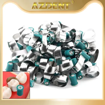 50pc/Box  AZDENT Dental Matrix Bands Steel Matrix Double-Side Contoured Anatomically Shaped Matrix Bands for Dentistry