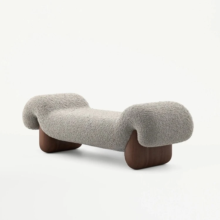 مقعد أريكة من القماش الإبداعي بسيط من الخشب الصلب بتصميم عتيق من العصور الوسطى، مقعد تغيير الأحذية، مقعد بجانب السرير، مقعد فني لغرفة النوم