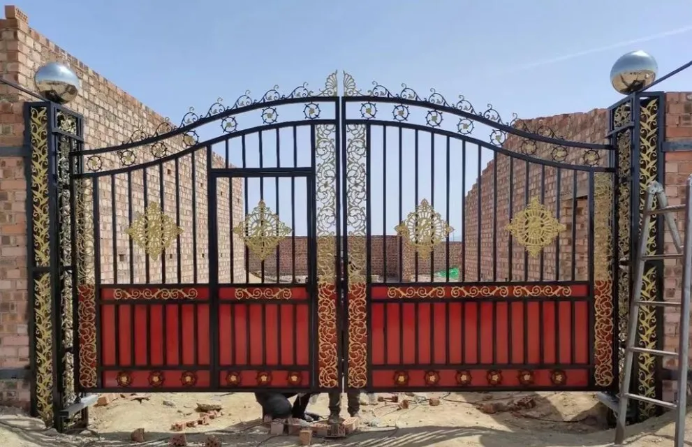 Simple  Wrought Iron Gate Home Garden Aluminum Driveway Gate Export To USA