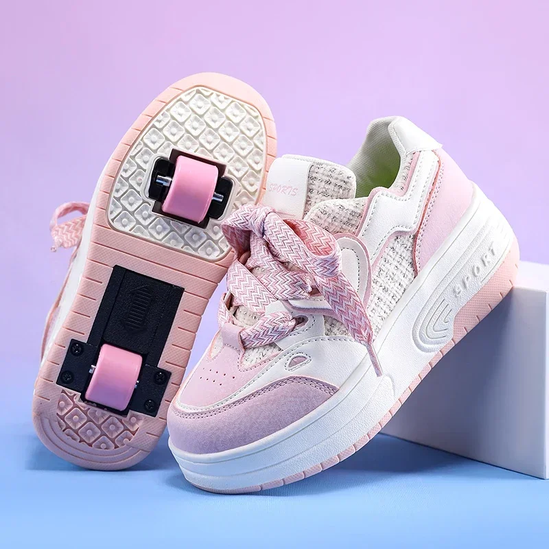 

Kids Sneakers Children Junior Roller Skate Shoes with Two Boys Girls Wheels Shoes Running Adult Casual Boys Shoes size 31-40
