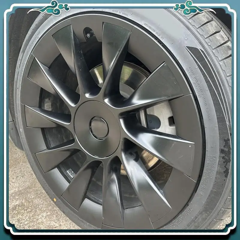 

Premium 20 Inch Wheel Hub Cover Trim Matte Black ABS Hubcaps Replacement Rim For Tesla Model Y