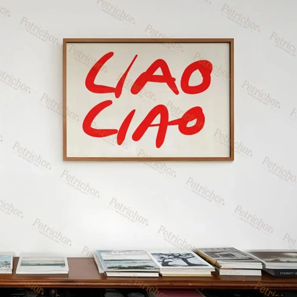 Modern Ciao Ciao Horizontal Mid Century Bauhaus Narrow Quotes Wall Art Prints Canvas Painting Poster Pictures For Living Room