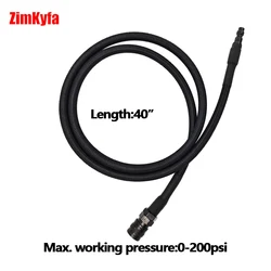 HPA Air SLP FLEX Hose Remote Line W/ US Foster Quick Disconnect 40 Inch Low Pressure MAX 300 PSI Braided Cable Black