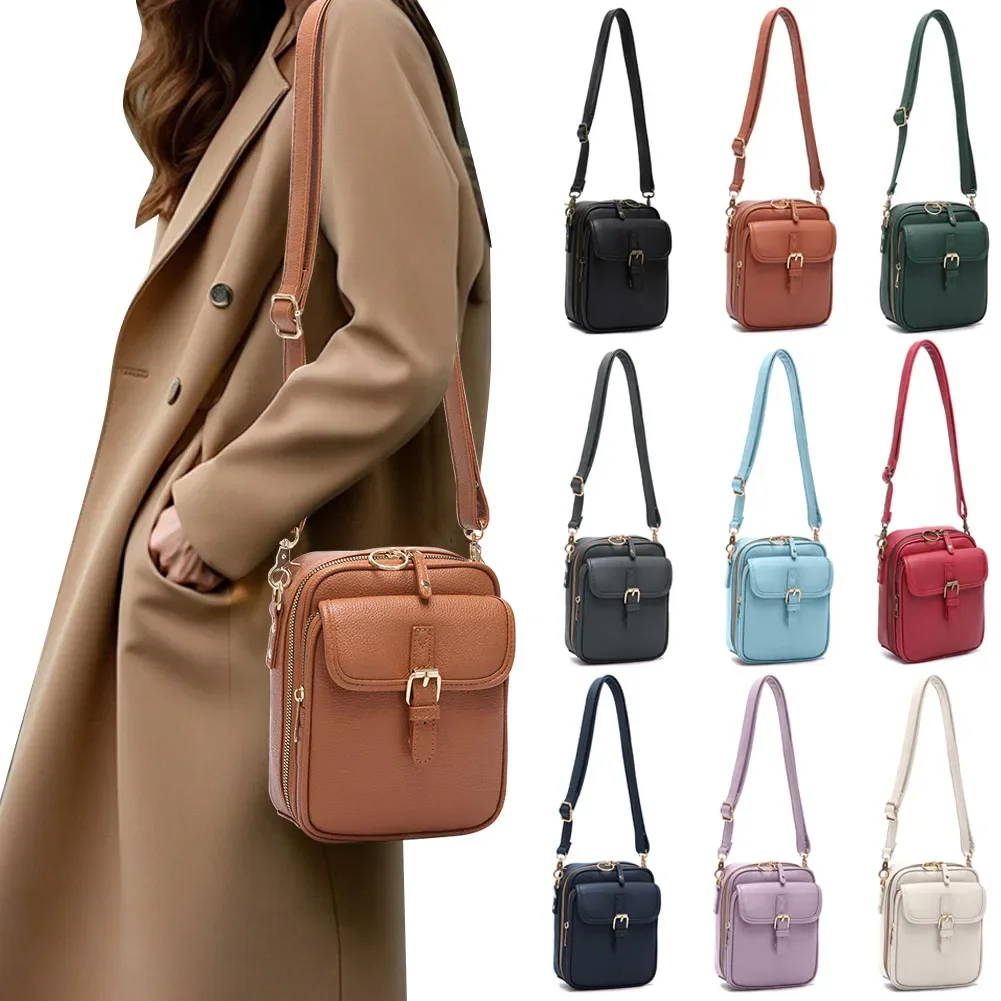 

Crossbody Leather Bag Vintage Anti-Theft Messengers Bag for Women Men