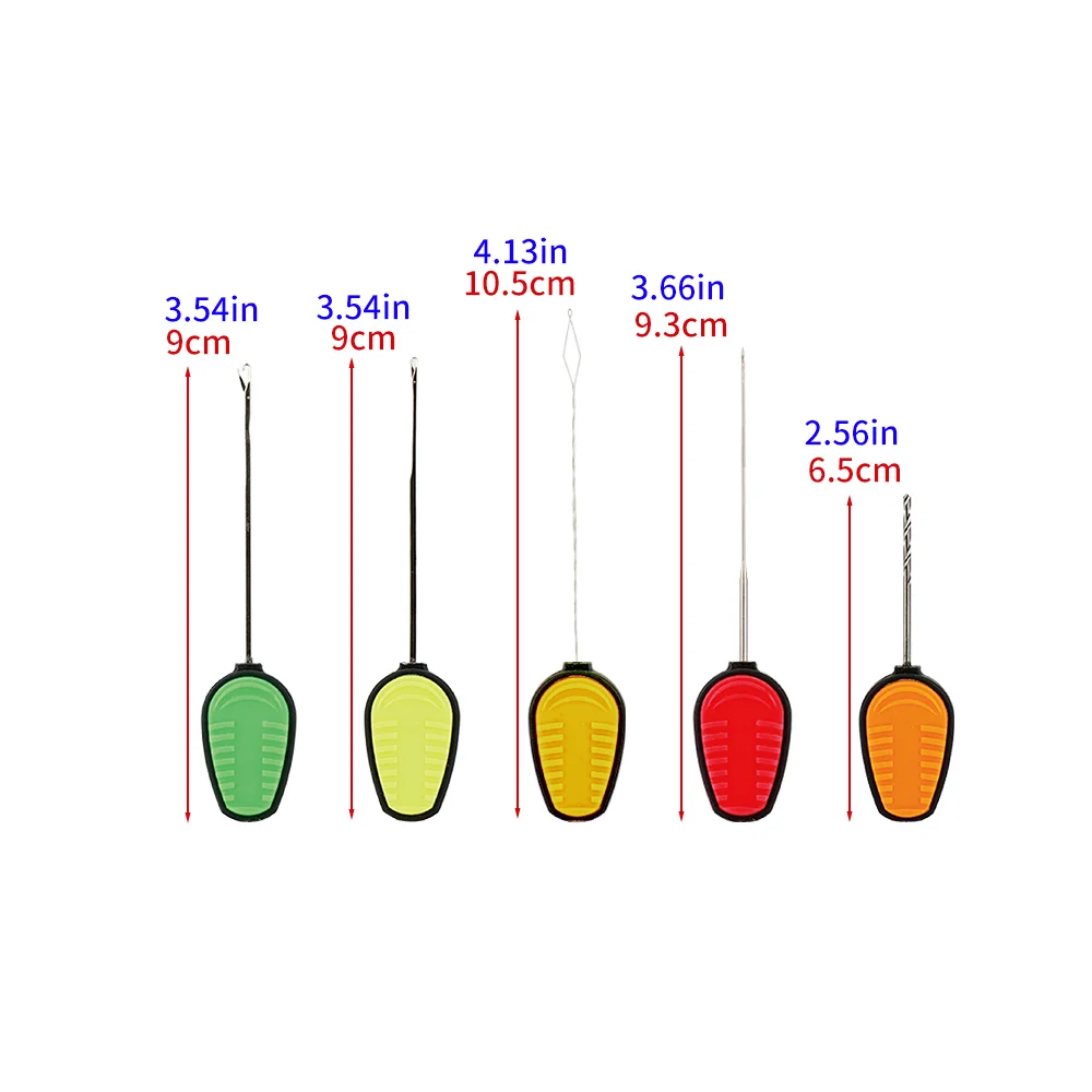 Hirisi BT65 5Pcs Carp Baiting Needle Set Boilie Drill Needle Gated Hook Forked Loop Splicing Needle Hair Rig Making Accessories