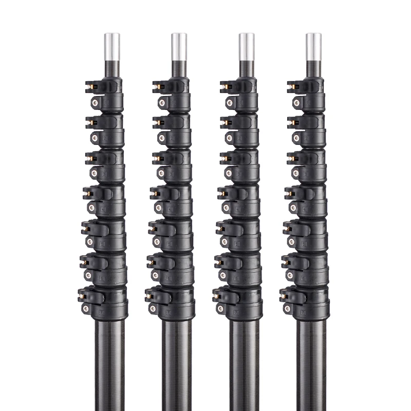 Pólo telescópico de fibra de carbono de alta qualidade com novas travas de braçadeira Pólo telescópico com comprimento personalizado