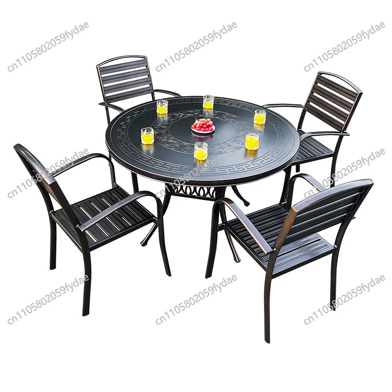 

Обеденный стол и стулья для двора, виллы, сада, балкона; домашний резной стол и стулья.