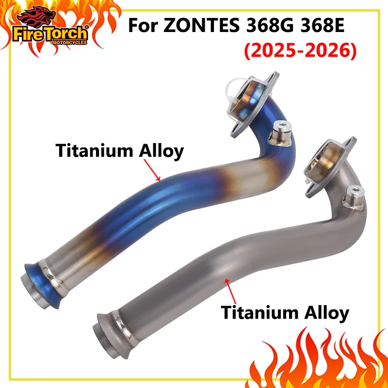Für Zontes 368 368D 368E 368G 368M 368K 2025 2026 Motorrad Auspuff Titan Frontrohr Verbindung zum Original-Schalldämpfer
