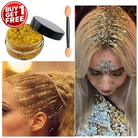 2pcs Flash Glitter Powder Hair Glitter Radiant Glitter Eye Makeup Glitter Stage Performance DIY for Hair Body for Music Festival