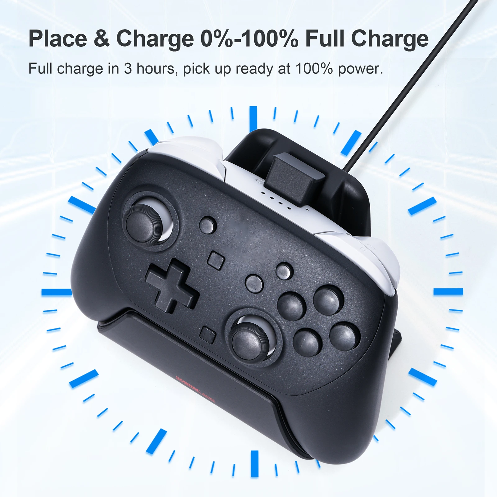 Controller Charger Stand Compatible for Switch 2 Pro Controller Gamepad Charger Dock Fast Charging Station W/ LED Indicator