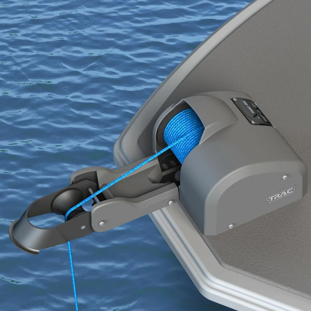 ونش مرساة كهربائي أوتوماتيكي للقوارب المسطحة - يدعم مرساة 40 رطلًا مع حبل ما قبل الجرح بطول 100 قدم #2
