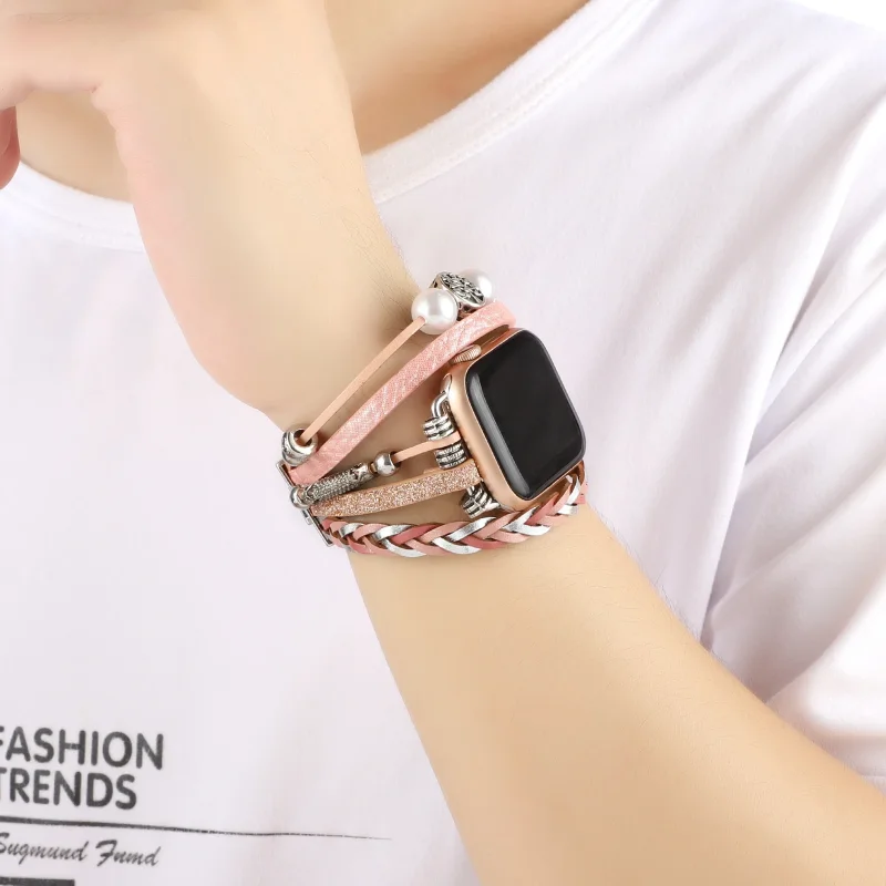 Joyería + Correa de Metal para Apple Watch 11 10 46mm 42mm 9 8 7 45/41mm banda exquisita para iWatch Ultra 49mm 6 5 4 SE 44mm 40mm Correa