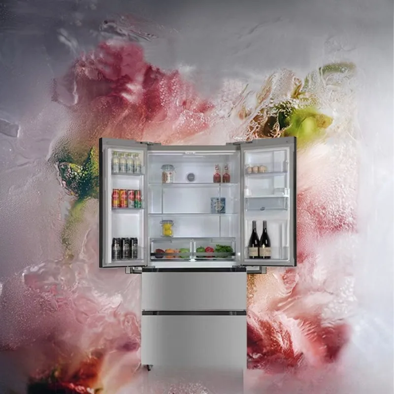 Opposite door with water dispenser with display refrigerator for home use, large capacity air cooling and frost-free change